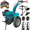 Motocultor profesional DKD HS 1100D motor 16 CP latime lucru 90-120 cm freze roti cauciuc roti metal plug arat rarita reglabila plug cartofi cultivator 5l ulei