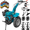 Motocultor profesional DKD HS 1100D motor 16 CP latime lucru 90-120 cm freze roti cauciuc roti metal plug arat rarita reglabila plug cartofi cultivator plug reversibil 5l ulei