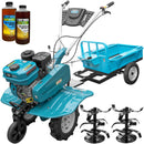 Motosapa DKD HS 900 motor 7CP latime lucru 90 cm 2+1 viteze transmisie fonta freze roti cauciuc 4.00x8 roata frontala remorca 2l ulei AgroPro