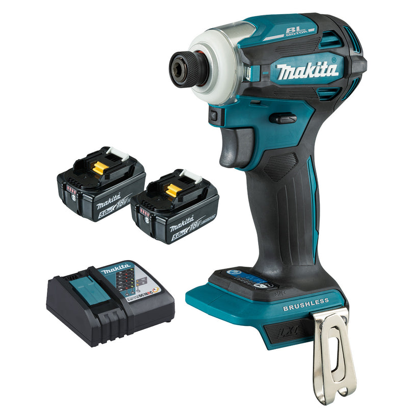 Masina de insurubat cu impact Makita DTD172RTJ Strangere 180Nm 2 acumulatori Li-Ion LXT 18V 5.0 Ah Motor fara perii