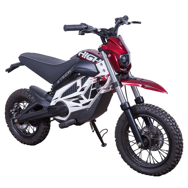 Scuter electric Ztech ZT-68 KID ENDURO CROSS autonomie 30 Km viteza maxima 25 km/h putere 750W acumulator 12Ah/36V nu necesita permis-Rosu