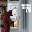Combina frigorifica incorporabila Samus SCBI395NFE 300 litri Full No Frost clasa E inaltime 195.5 cm Super Freeze termostat reglabil iluminare LED usi reversibile