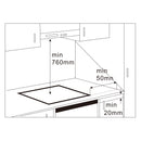 Plita incorporabila vitroceramica Samus PSVE-43BG1 3 zone de gatit 4700 W control touch 9 trepte putere indicator caldura reziduala blocaj de siguranta timer