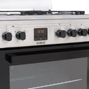 Aragaz electric Samus SM564VTE INOX 4 zone de gatit vitroceramice latime 50 cm 10 functii cuptor grill convectie 3D timer digital lumina interioara