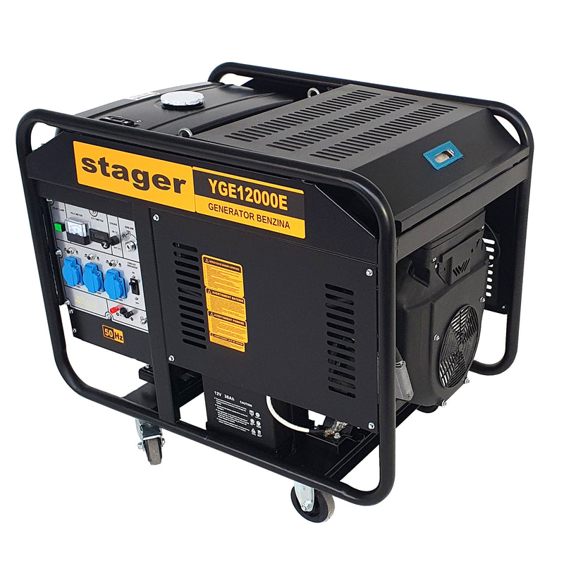 Generator curent Stager YGE12000E open frame putere 10.0kW monofazat benzina pornire electrica