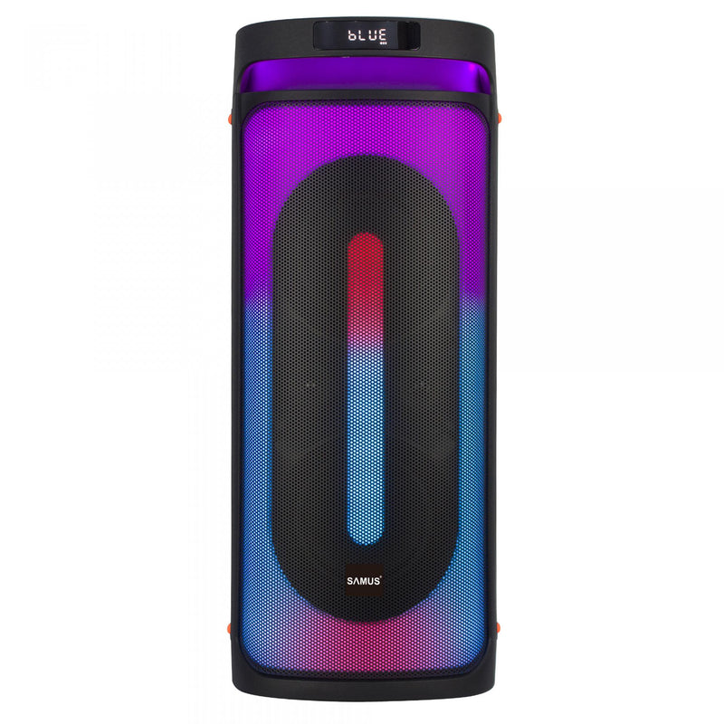 Boxa portabila Samus ROCKSTAR 6.5 - 800W Bluetooth USB slot card microSD / TF Aux in intrare microfon si chitara radio FM lumina pe difuzor functie inregistrare negru microfon telecomanda