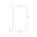 Racitor pentru vin Samus SRV98LMCD 5 rafturi din lemn 88 litri capacitate 33 sticle clasa G 2 zone de racire termostat reglabil racire cu compresor iluminare interioara LED control tactil cu afisaj electronic 88 x 53.5 x 46.5 cm