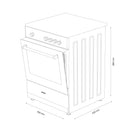 Aragaz pe gaz Samus SM561BXS 4 arzatoare cuptor pe gaz 54 litri dispozitiv siguranta plita si cuptor geam dublu la cuptor capac metalic latime 50 cm