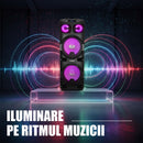 Boxa portabila Samus Phoenix 15 120 W Bluetooth USB slot card TF Aux in radio FM intrare microfon functie True Wireless Stereo functie inregistrare negru microfon inclus telecomanda