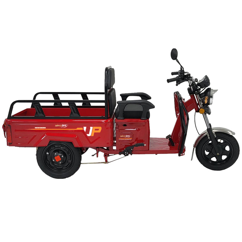 Tricicleta electrica SKY JET Ecopikap Master putere 2500 W 72V 32 AH viteza 25 km/h autonomie 45 km fara permis culoare albastru