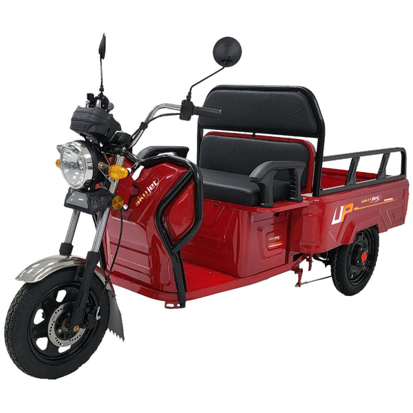 Tricicleta electrica SKY JET Ecopikap Master putere 2500 W 72V 32 AH viteza 25 km/h autonomie 45 km fara permis culoare rosu