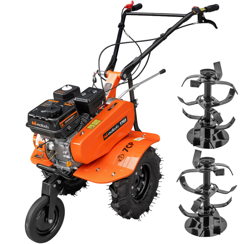 Motosapa Evotools T705 motor 7 CP 2+1 viteze latime lucru 84 cm freze roti cauciuc roata frontala