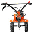 Motosapa Evotools T705 motor 7 CP 2+1 viteze latime lucru 84 cm freze roti cauciuc roata frontala roti metal plug arat rarita reglabila plug cartofi 2l ulei