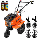 Motosapa Evotools T705 motor 7 CP 2+1 viteze latime lucru 84 cm freze roti cauciuc roata frontala roti metal plug arat rarita reglabila 2l ulei