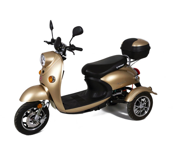 Tricicleta electrica Rotakt Explorer putere 1000W viteza 25 km/h autonomie 45 km acumulatori 60V/20Ah greutate admisa 251kg fara permis
