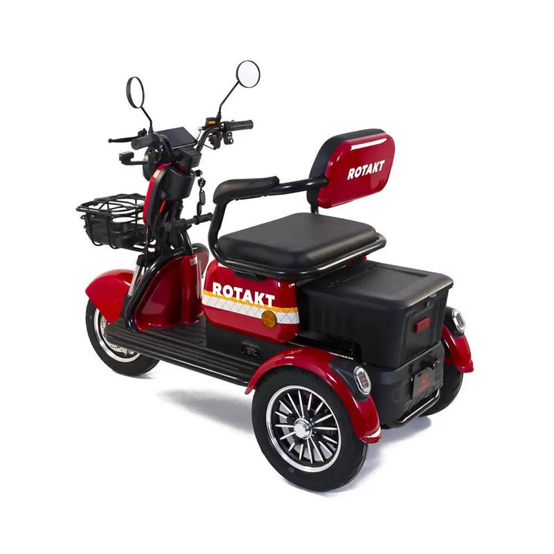 Tricicleta electrica Rotakt Safari putere 1000W viteza 25 km/h autonomie 62 Km acumulatori 60V/20Ah greutate admisa 187kg fara permis Gri