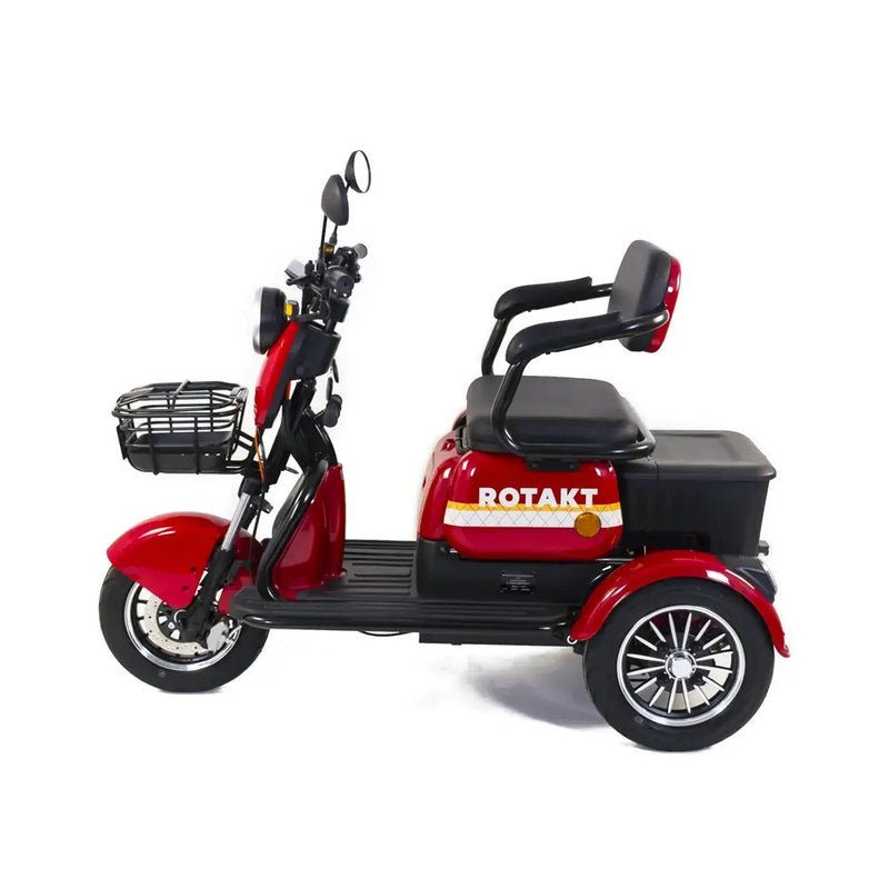 Tricicleta electrica Rotakt Safari putere 1000W viteza 25 km/h autonomie 62 Km acumulatori 60V/20Ah greutate admisa 187kg fara permis Gri
