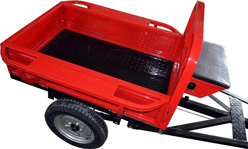 Remorca motocultor Rotakt Katana REM400-1 basculabila capacitate incarcare 400 kg roti 4.00-12 cuva 128x89x31 cm cutie scule frana mecanica