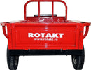 Remorca motocultor Rotakt Katana REM400-1 basculabila capacitate incarcare 400 kg roti 4.00-12 cuva 128x89x31 cm cutie scule frana mecanica