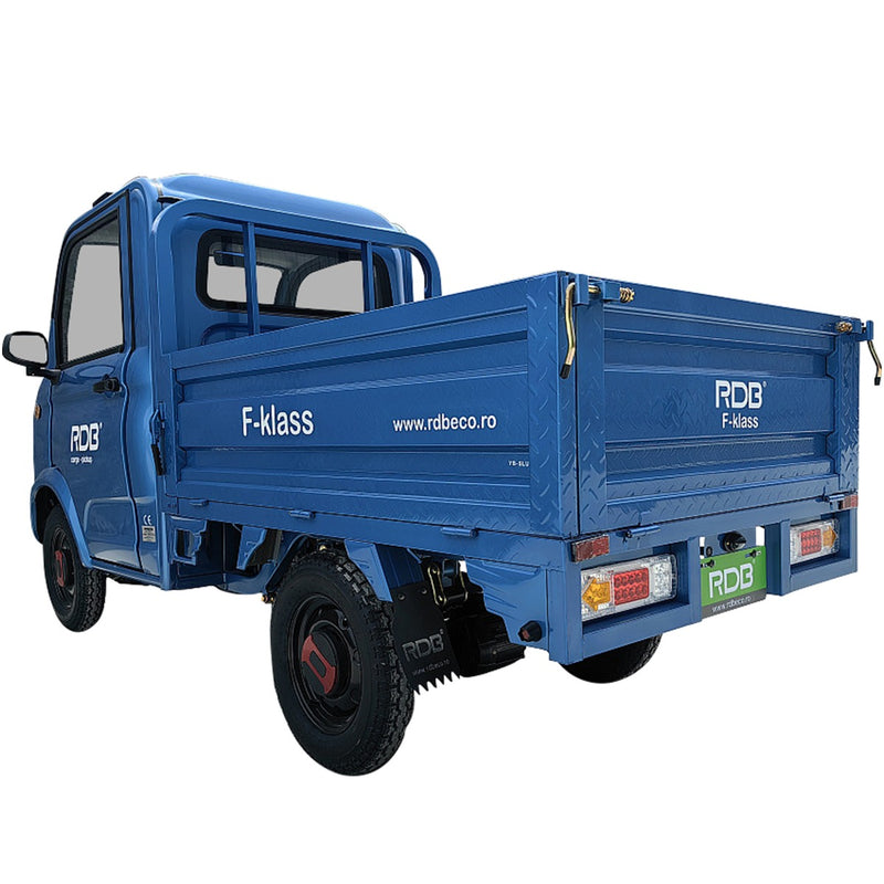 Masina electrica RDB F-KLASS fara permis 1500W 25 km/h 72V58Ah autonomie 65 km bena rabatabila culoare albastru