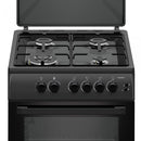 RESIGILAT: Aragaz pe gaz Samus SM664BPGS 2 Antracit 4 arzatoare cuptor pe gaz 70 litri 1 arzator Wok aprindere electrica dispozitiv siguranta plita si cuptor timer grill latime 60 cm
