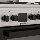 Aragaz electric / gaz Samus SM563AENS INOX 4 arzatoare pe gaz cuptor electric 7 functii grill ventilator timer digital latime 50 cm