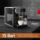 Espressor cafea Samus Perfection automat rasnita incorporata cafea boabe 15 bar 1350 W 7 bauturi automate capacitate 2.2 litri capacitate rasnita 300 g rezervor lapte 300 ml 5 nivele de macinare oprire automata protectie supraincalzire negru