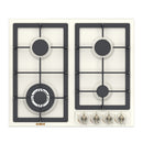 Plita pe gaz incorporabila Samus PSG-64VS2 4 arzatoare arzator Wok putere 8 kW aprindere electrica dispozitiv siguranta arzatoare latime 58 cm gratar fonta design retro