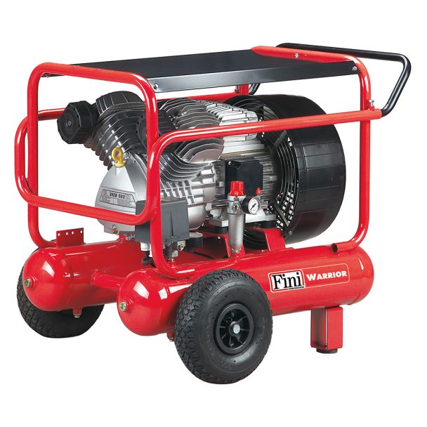 Compresor de aer cu ulei monofazat cu doi cilindri dispusi in V Fini WARRIOR VKM592-4M BUILD 3 kW 10 bar 590 l/min cu butelie de 20 l