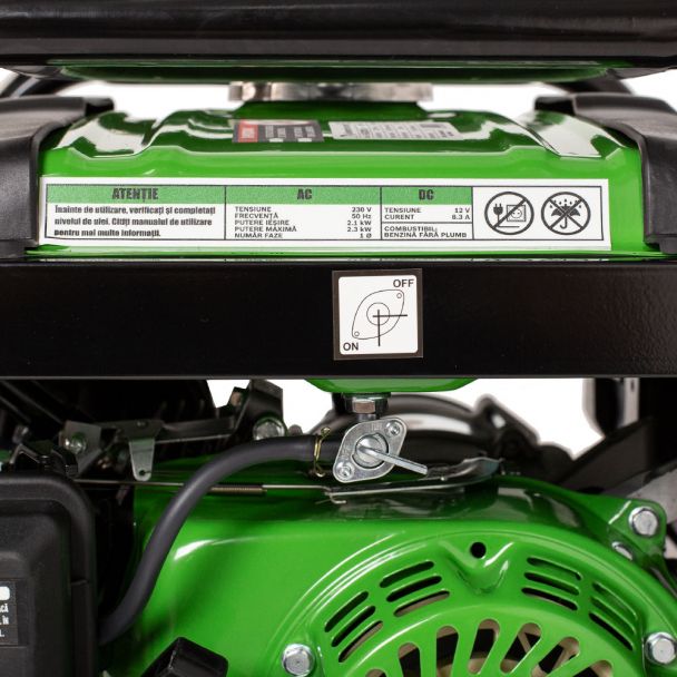 Generator de curent pe benzina Greenfield G-EC3100P portabil monofazat 2.3 kVA bobinaj alternator cupru