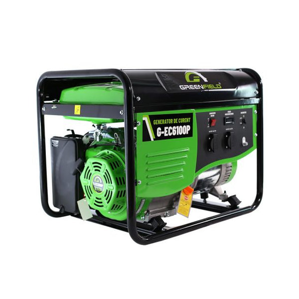 Generator de curent pe benzina Greenfield G-EC6100P portabil pornire manuala monofazat 4.5 kVA