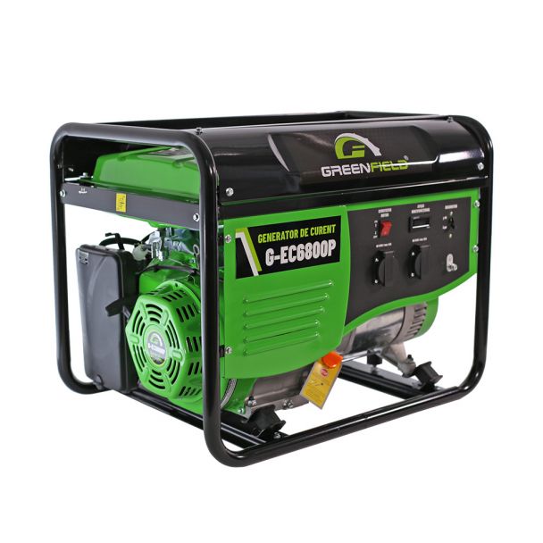 Generator de curent pe benzina Greenfield G-EC6800P portabil pornire manuala monofazat 6.1 kVA bobinaj cupru