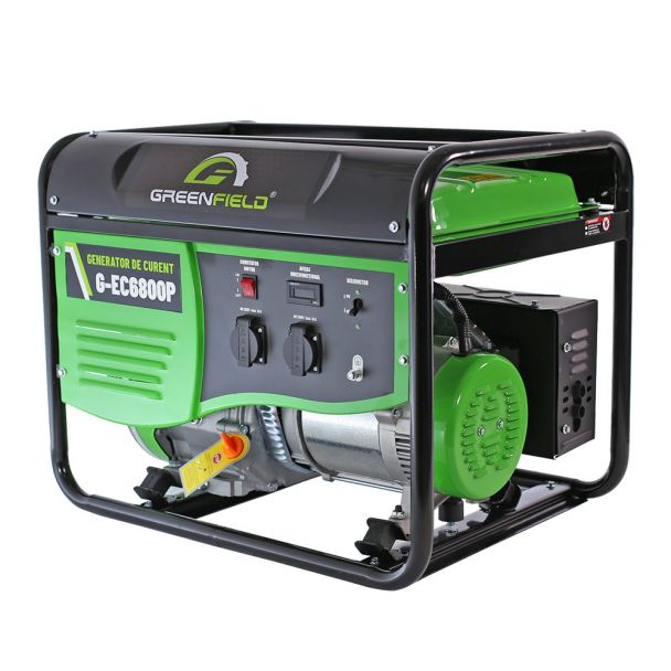 Generator de curent pe benzina Greenfield G-EC6800P portabil pornire manuala monofazat 6.1 kVA bobinaj cupru