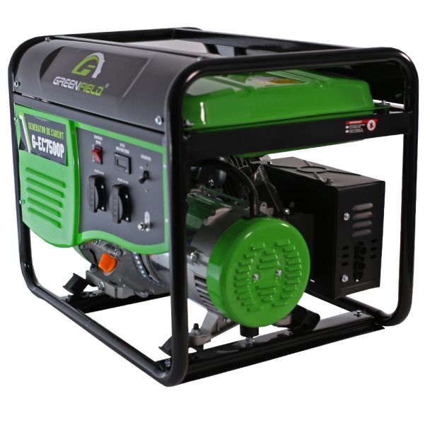 Generator de curent pe benzina Greenfield G-EC7500P portabil pornire manuala monofazat 7 kVA bobinaj cupru