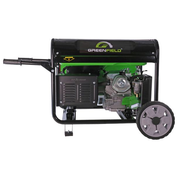 Generator de curent pe benzina Greenfield G-EC7500PW portabil pornire manuala monofazat 7 kVA roti de transport