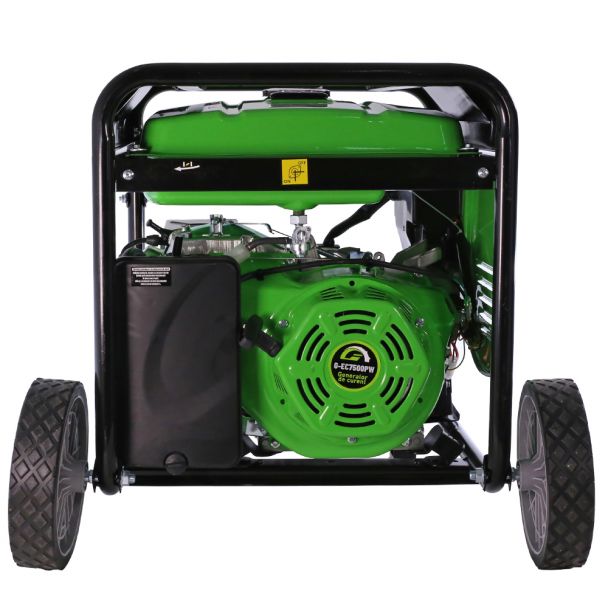 Generator de curent pe benzina Greenfield G-EC7500PW portabil pornire manuala monofazat 7 kVA roti de transport