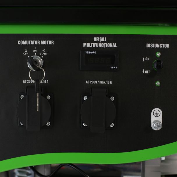 Generator de curent pe benzina Greenfield G-EC7500PW portabil pornire manuala monofazat 7 kVA roti de transport