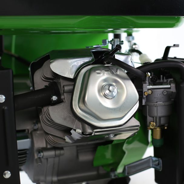 Generator de curent pe benzina Greenfield G-EC7500PW portabil pornire manuala monofazat 7 kVA roti de transport