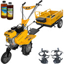 Motosapa AgroPro G750 motor 8 CP benzina 2+1 viteze latime lucru 60-80 cm freze roti cauciuc 4.00x8" remorca 2l ulei