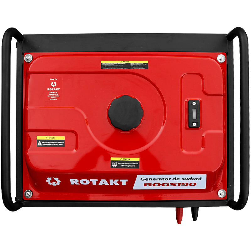Generator de curent cu sudura Rotakt ROGS190 putere 15 CP benzina pornire electrica roti transport rezervor 25 L