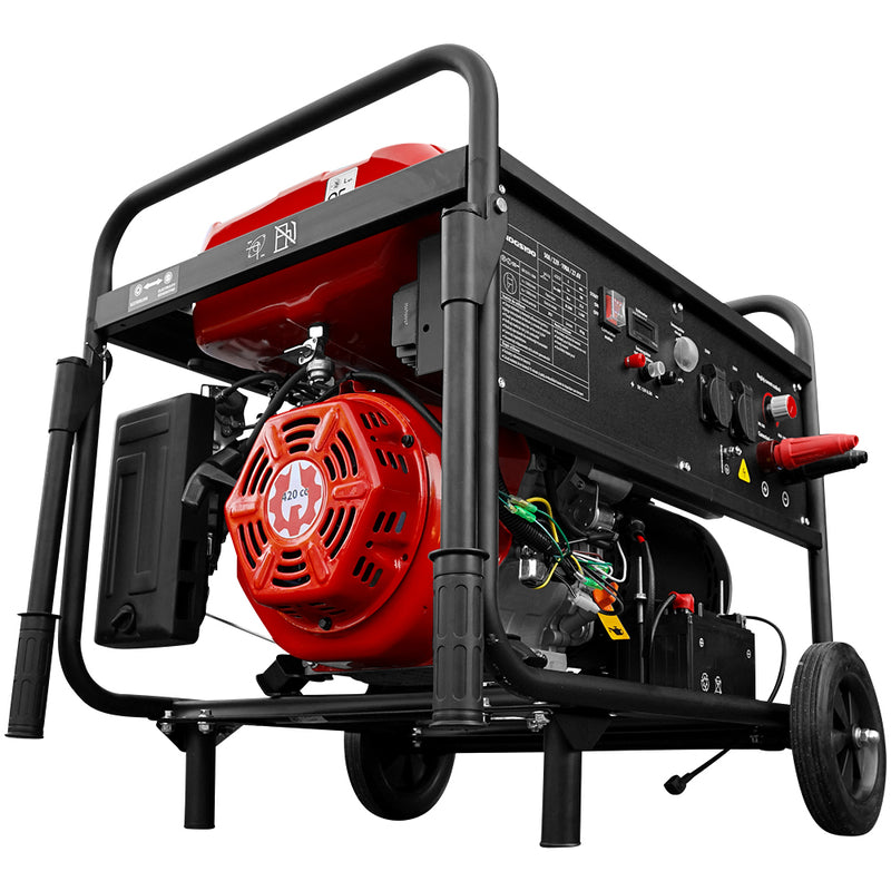 Generator de curent cu sudura Rotakt ROGS190 putere 15 CP benzina pornire electrica roti transport rezervor 25 L