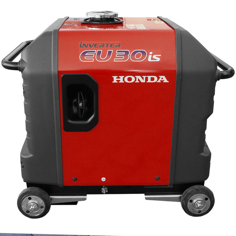 Pachet generator curent Honda EU30iS1 GA6 GW1 putere 3kW 230 V tip inverter benzina pornire electrica silentios roti transport +  lanterna LED magnetica AgroPro