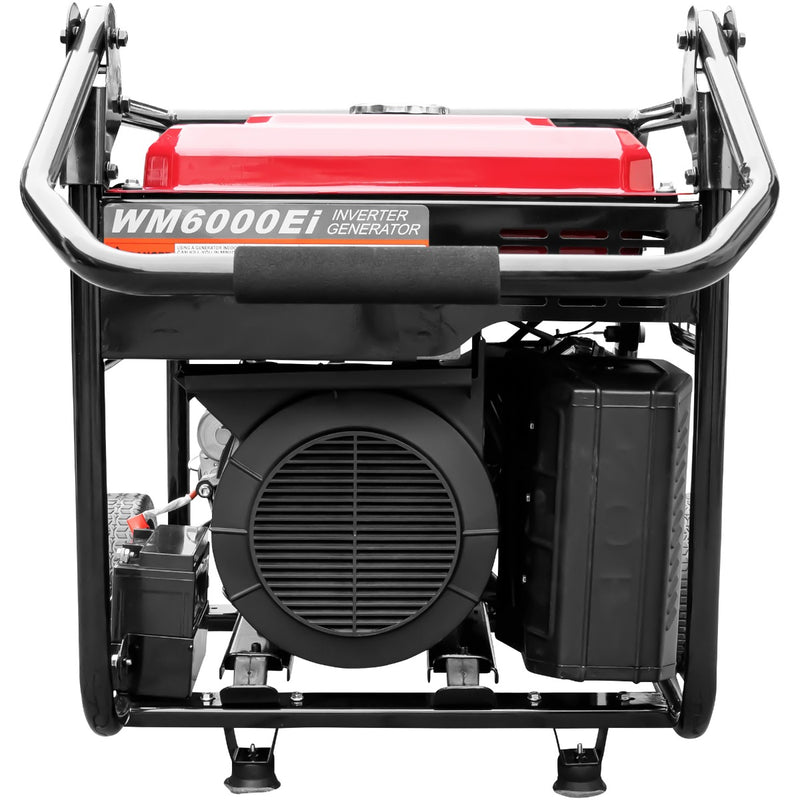 Generator curent Weima WM 6000iE Inverter motor 5.5 CP 4 timpi putere maxima 5.5kVA 230V benzina rezervor 20 l functie ECO MODE pornire electrica roti si maner transport