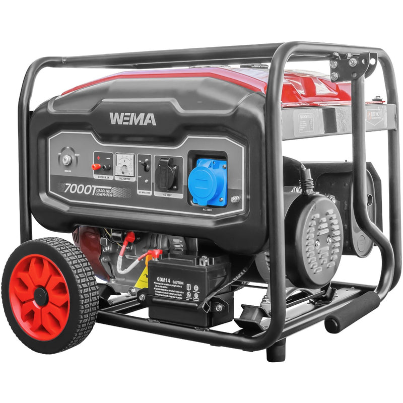 Generator curent WEIMA WM 7000 putere 7 kW 230V benzina pornire manuala AVR