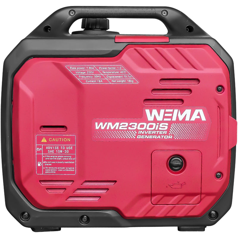 Generator curent Weima WM2300iS putere 1.9 kW 230V tip invertor benzina rezervor 4.2 L pornire manuala silentios portabil
