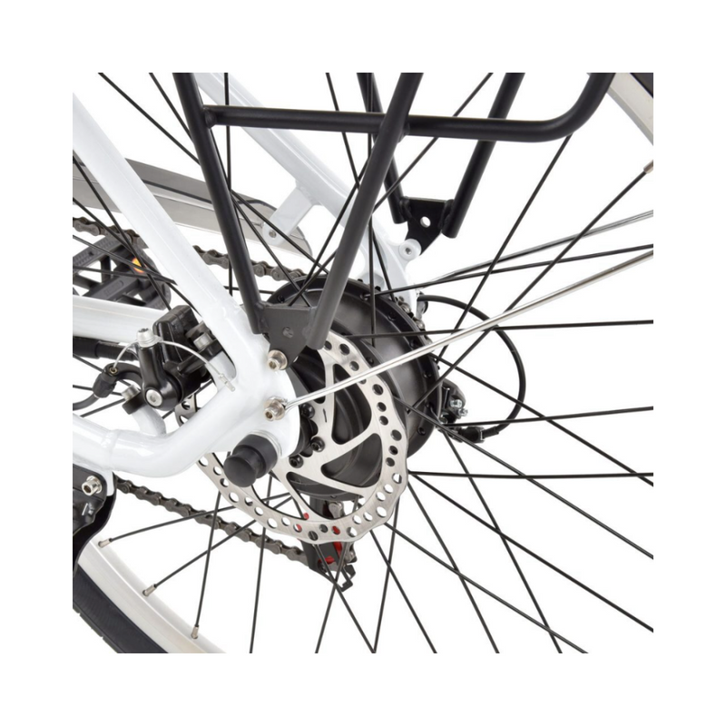 Bicicleta electrica Hecht prime shadow cu sasiu din aluminiu schimbator shimano acumulator 36 v