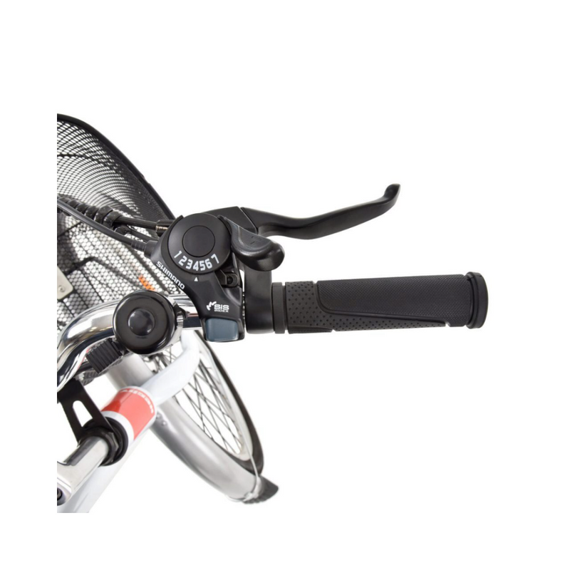 Bicicleta electrica Hecht prime shadow cu sasiu din aluminiu schimbator shimano acumulator 36 v