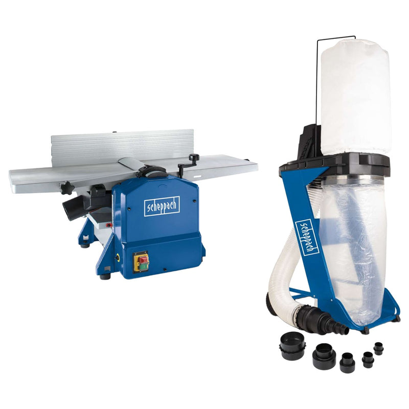 Fierastrau cu banda Scheppach HMS 1070 masina de rindeluit si abricht + Aspirator rumegus Scheppach DC 500