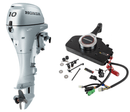 Motor barca Honda BF10 SRU cu mansa cizma scurta 10 CP 4T pornire electrica rezervor si linie incluse elice aluminiu cu 4 aripi port incarcare 12A