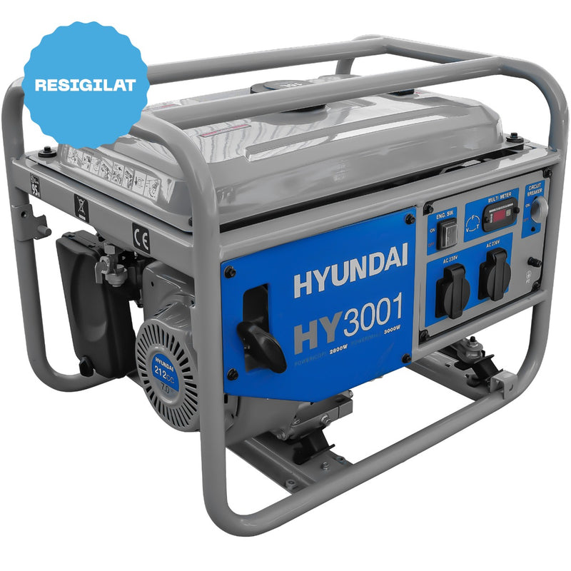RESIGILAT: Generator de curent monofazic Hyundai HY3001 putere maxima 2.8 kW benzina rezervor 15 L 230V AVR
